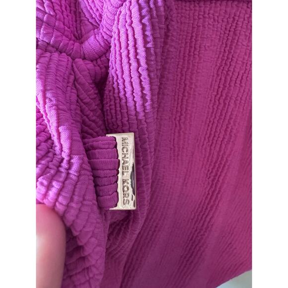 Michael Kors Pink One Piece Swimsuit Sz 6 Cut Out Monokini One Shoulder Swim NWT - Picture 8 of 10